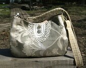 Cream Colors Lace Shoulder Bag Purse Earthy Colors