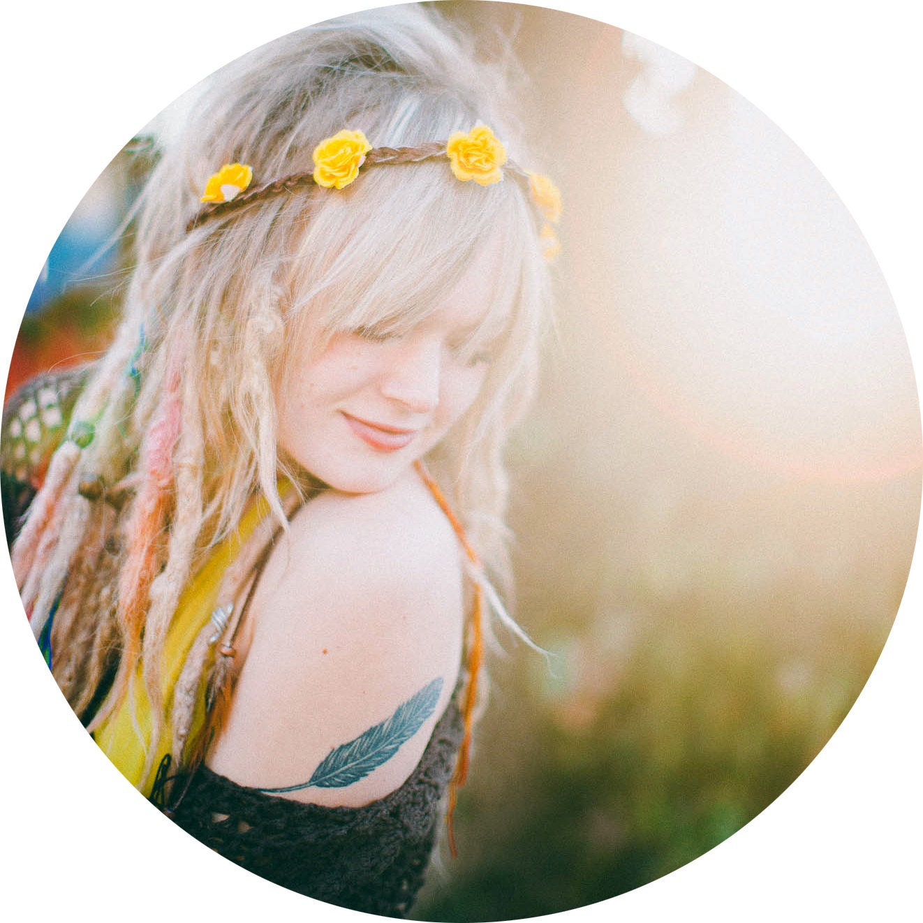 THE FLOWER CHILD floral / braided leather feather headband // festival hippie boho head band hair piece // bohemian headdress // summer hair