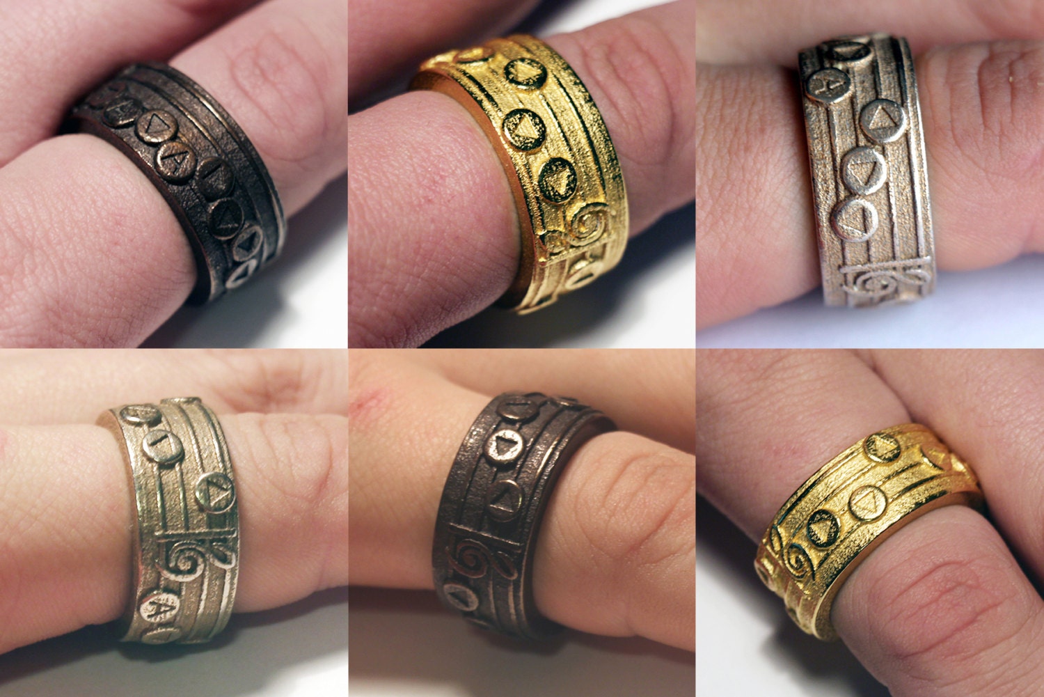Zelda Songring: 6-Ring Collection - Sizes 6 - 13 (Stainless Steel)