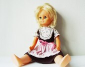 Large Doll Soviet era Vintage USSR 18 inches doll Cute blond hair collectible toy Russian Blue Sleep Eyes original toy Play room decor