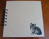 6 x 6 Cat, Handmade Notebook, Wire Bound Notebook, Notepad, To Do List, Shopping List, Journal, Diary, Paper Goods, Stationery