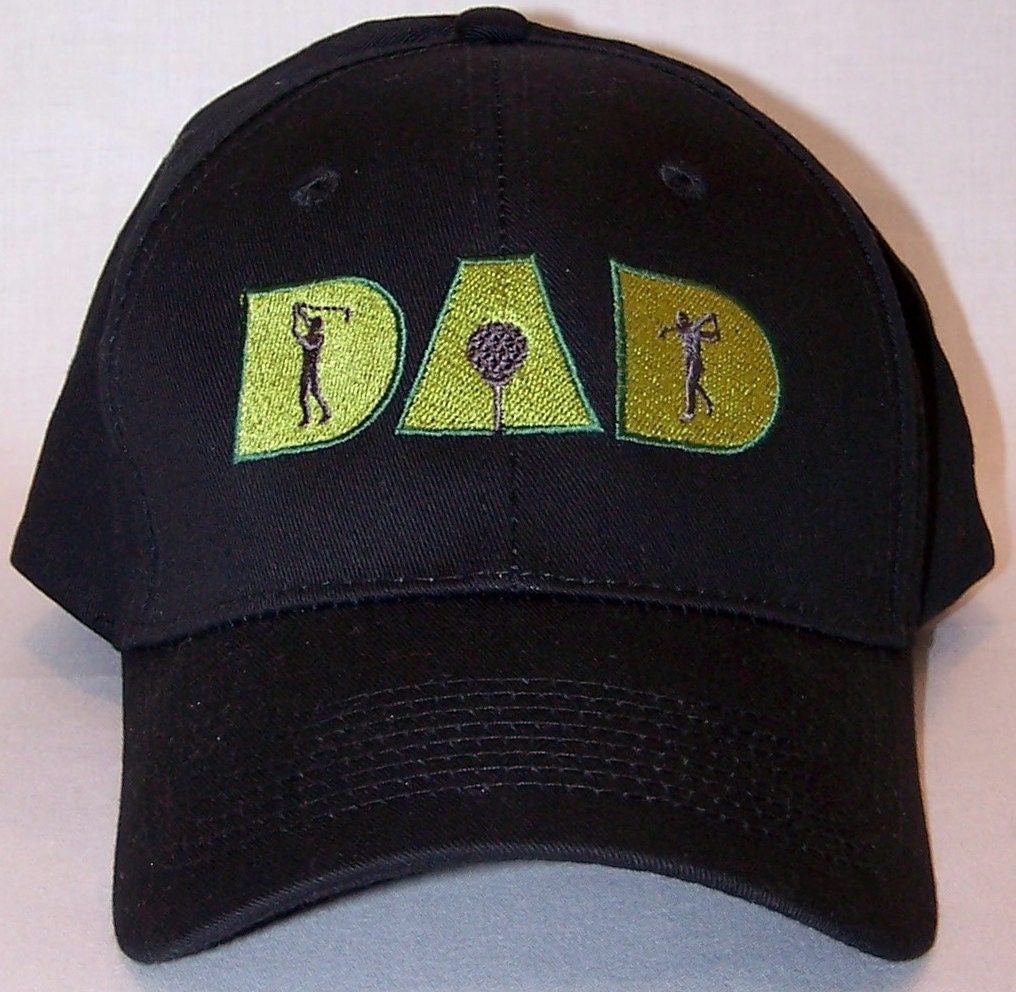 Golf Dad Sports Ball & Tee Golfer 6-Panel Twill Baseball Hat Cap Embroidered NWT