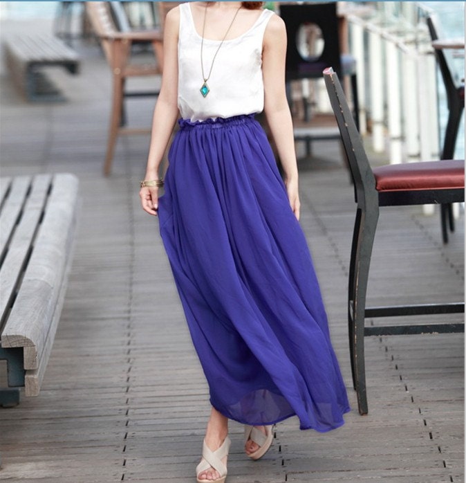 women's dark purple dress silk Chiffon 8 meters of skirt circumference long dress/skirt / maxi skirt /maxi dress/cotton skirt/Dess