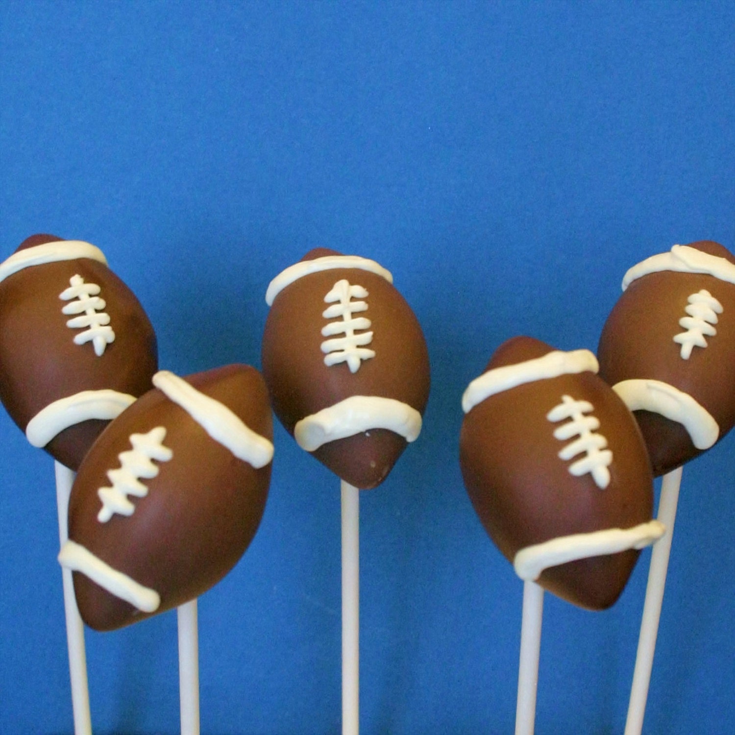 24 Football Cake Pops, for SuperBowl, NFL, NCAA, sport party favors, banquet, sports fan or coach gift