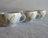 Soviet Porcelain Cups, set of 3, tea set, Retro Kitchen decor, Soviet Union, Made in USSR