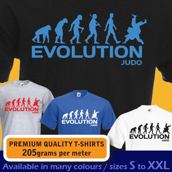 Ape EVOLUTION of JUDO Japanese modern Martial Arts, combat and Olympic sport funny mens womens boys girls T-shirt Birthday Present Gift