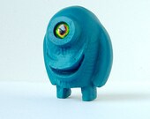 Turquoise Alien - OOAK Geek Resin alien art toy sculpture