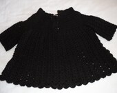 Hand Crochet Baby Girls Matinee Coat victorian/goth/steampunk - Ready to Ship