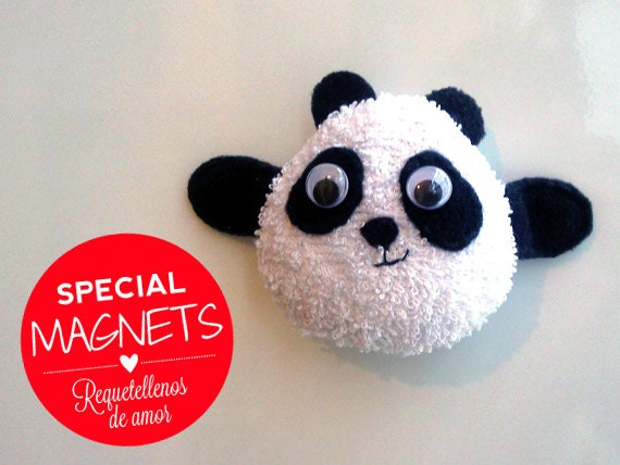 Handmade fridge magnet stuffed cute panda plushie eco friendly CIJ