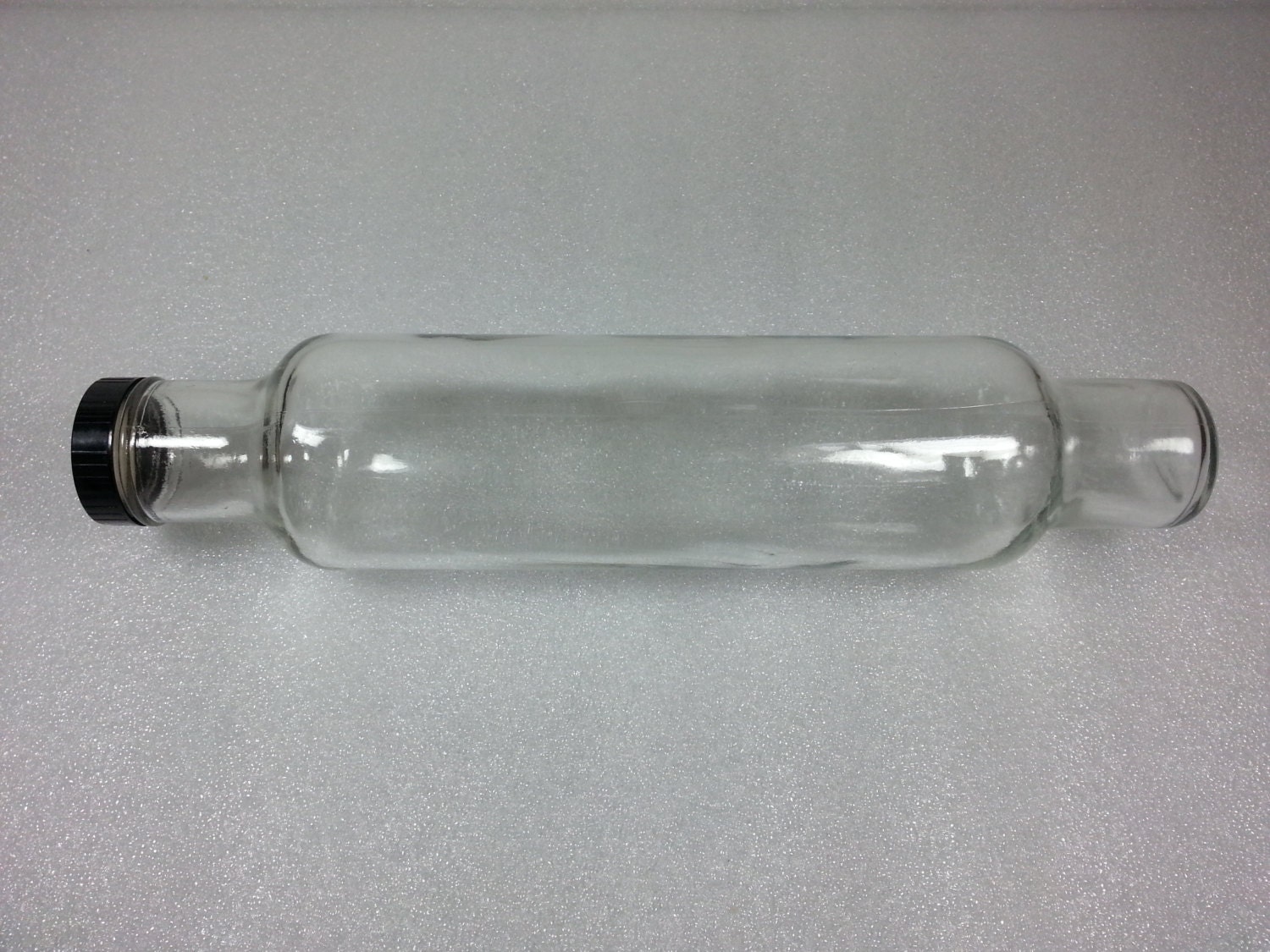 Vintage Pie Crust Glass Rolling Pin With Screw Cap (Great Condition)