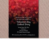 Bokeh Hearts Valentines Day Party Invitation Printable