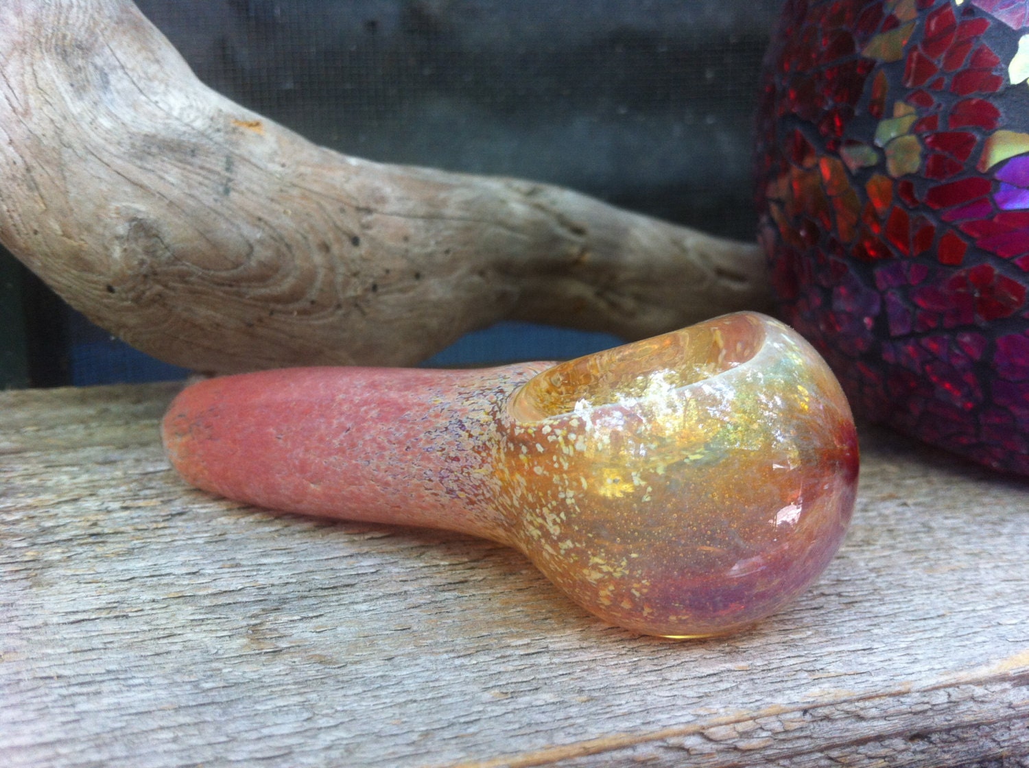 Beautiful Pink Color Changing Glass Pipe