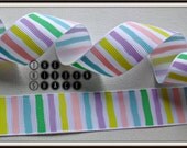 7.8 Easter Pastel Wonky Vertical Stripes Grosgrain Printed Ribbon Bunny Chick Egg Il_170x135