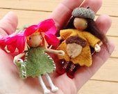 Waldorf Doll Bendy Doll Spring Flower Gnome and Acorn Top Gnome