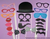 Photo booth Prop Set - 20 piece Photo Booth Props - Wedding Photobooth Props (E) Il_170x135