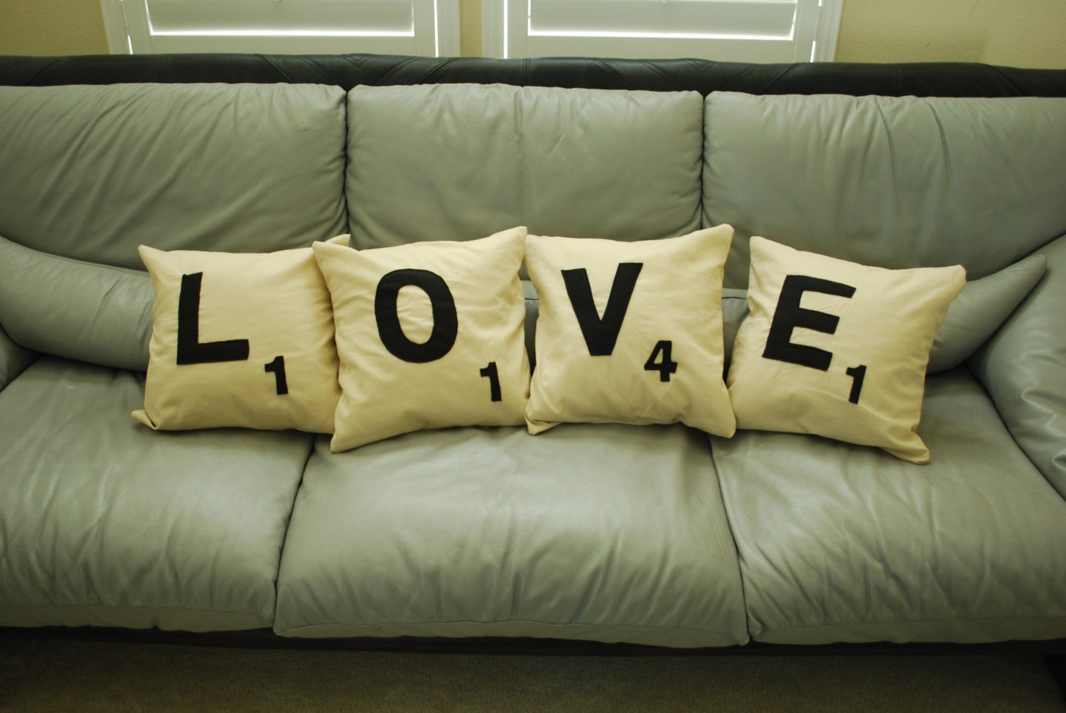 Scrabble Pillow Case 14 x 14 - Set of 4