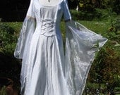 Galadriel Celtic  White goddess medieval renaissance lotr Handfasting wedding gown / dress 8 TO 14