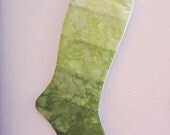 Personalized Christmas Stocking - Hand-dyed Ombre Grass green - Rhinestone or fabric personalization