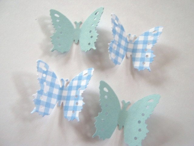 50 Blue Butterfly Butterflies  Punches Punch Outs Die Cuts confetti embellishments