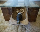 Reclaimed Wood and  Glass Top Coffee Table.