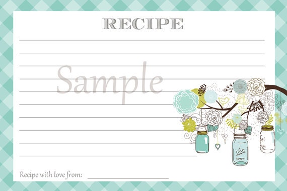 Rustic Mason Jar Tree Recipe Card - Printable Il_170x135