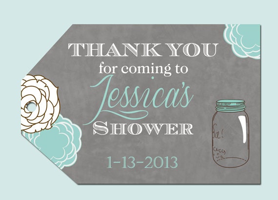 Mason Jar Floral Bridal Shower Favor Tags- Printable Il_570xn