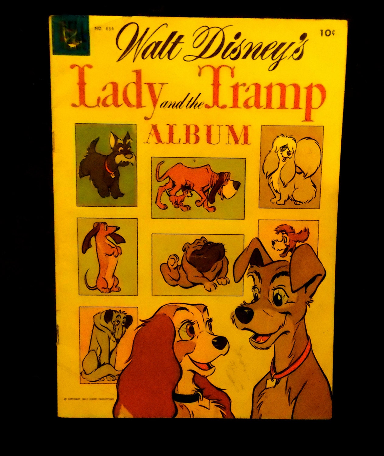 Walt Disney's Lady And The Tramp Album. Dell Comic NO. 634, 1955. 4 Color Collectible Comic Book. Fantasy/Children/Mid Century/Retro