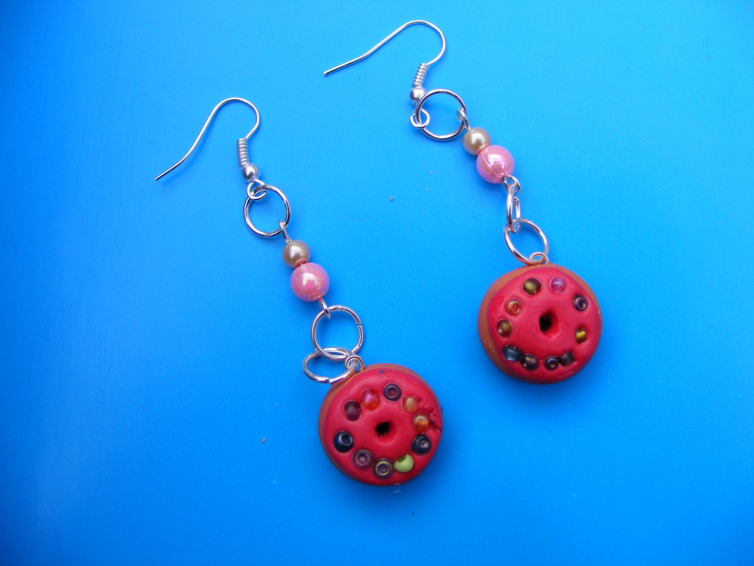 Polymer Clay Doughnut Earrings with Sprinkles