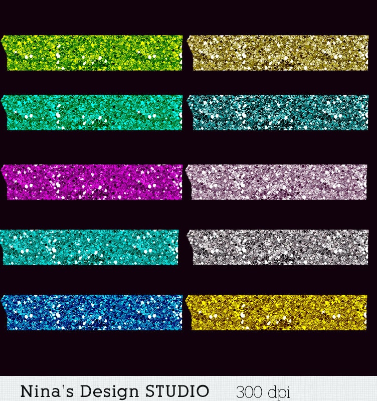 Sale/60 % 0ff/ Glitter Washi Tape  for Personal and Commercial Use-Scrapbook