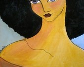 SaLe./ original modern abStract figurative painting Natural Hair ArT