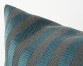 Throw pillow Blue and gray striped Designer pillow home decor