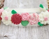 Spring Felt Flower Crown - Flower Girl Headband- Birthday Crown