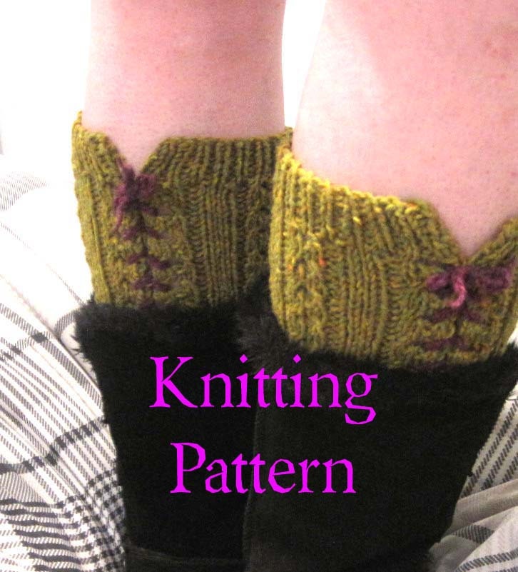 Knitting Pattern for Lace Up Boot Cuffs, Corset, PDF File Instant Download