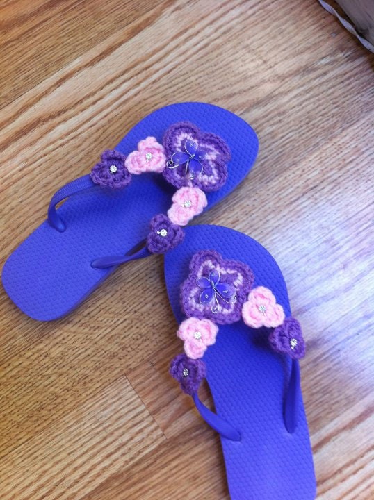 Women and Teen purple Flip flop size 7