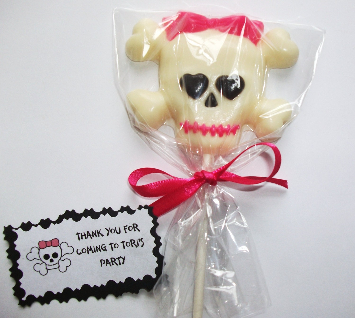 Monster High skull theme White Chocolate Suckers - 1 Dozen