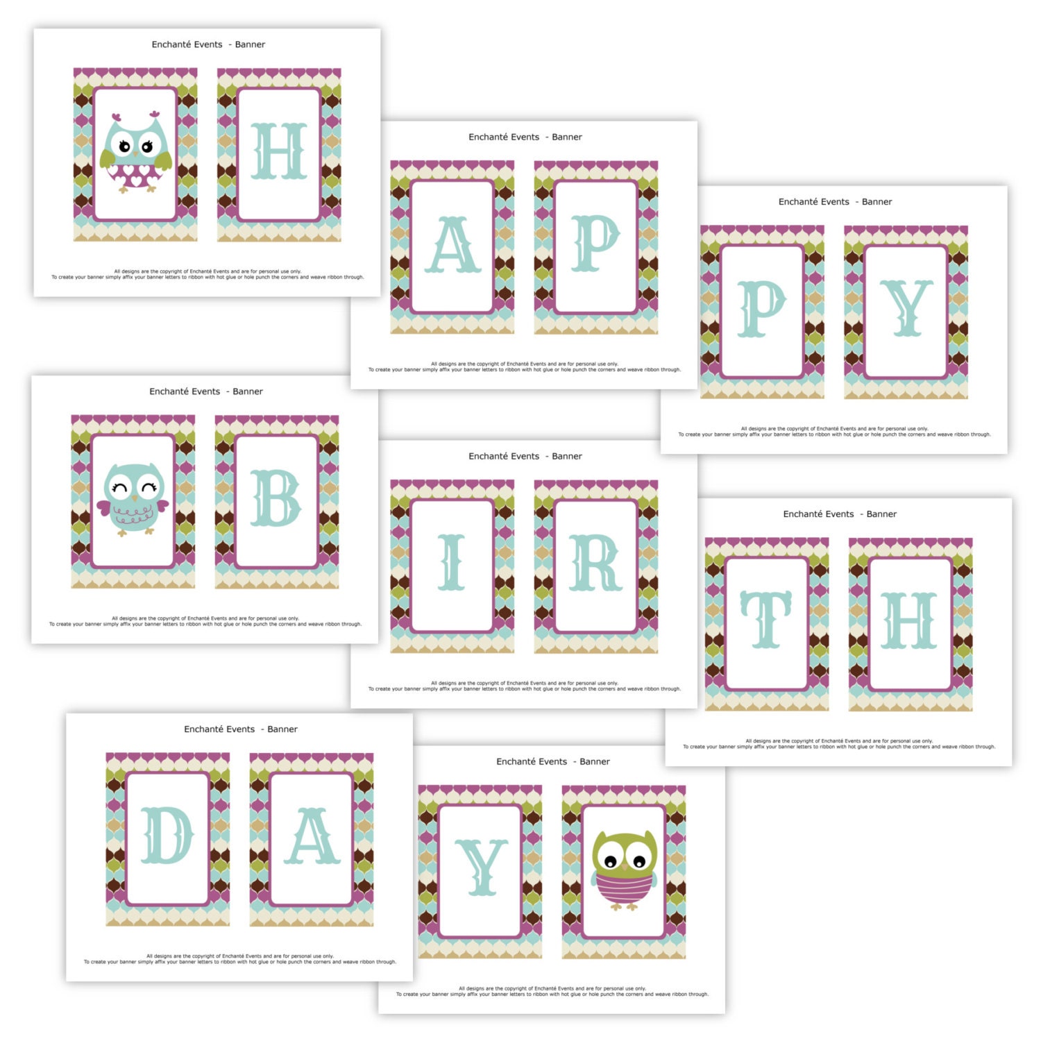 PRINTABLE Owl Birthday Banner Il_170x135