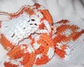 Cream White Orange Bath/Travel Set Soap Saver, Washcloth & Facial Scrubbies