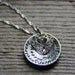 Grandmother's/Mother's heart necklace. Hand-stamped cupped pendant with children's names and heart charm.