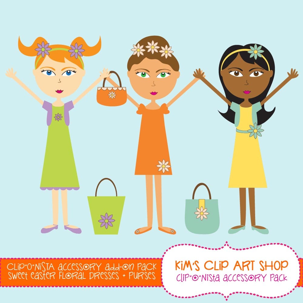 Easter dresses Custom Character Clip Art clothing, spring dresses, girls dresses, custom clip art, custom illustration Il_170x135