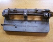 Vintage Wilson-Jones cast iron industrial office 3 hole paper punch.