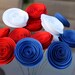 Red White and Blue Patriotic Spiral Paper Flower Bouquet  - 4th of July -Centerpiece - Party Decor -