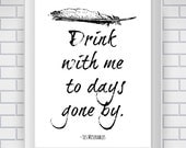 11 x 14 Les Miserables Print , Literary Quote Typography Print - Black and White - Les Mis Love Quote Print