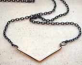 Chevron Necklace- Ultra Modern- Geometric Necklace- 14k gold- Gunmetal Black- Long Necklace- Sleek- Simple- Minimalist Jewelry- Everyday