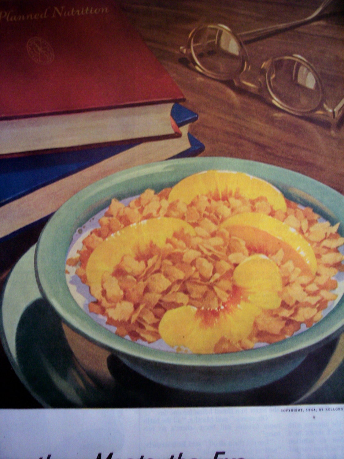 1944 Food AD KELLOGG'S Pep Cereal "More than meets the eye" Original Advertisement