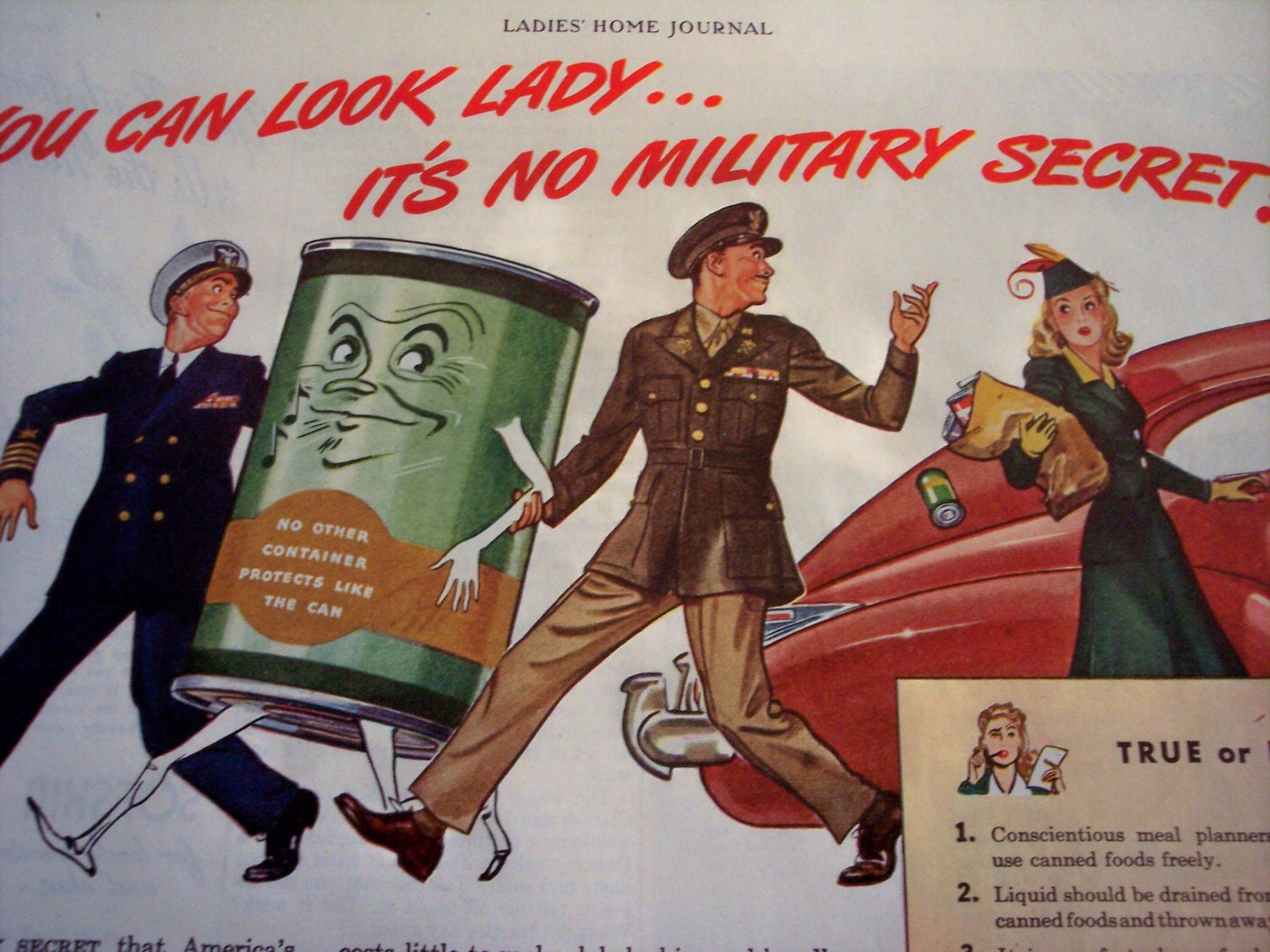1944 WWII AD Can Manufacturers' Institute food storage World War II era Original Advertisement