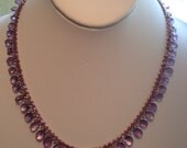 Amethyst Teardrop Briolette with Gold-Accented Seed Bead St. Petersburg Chain Necklace