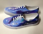 MENS Galaxy VANS Hand Painted Custom Shoes Canvas Purple Custom Nebula Starry Stars Night Sky - Any Size 5-16