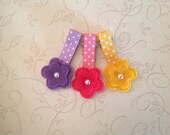 Toddler Hair Clip, Girls Hair Clip, Infant Hair Clip, Children Hair Accessory Lavender, Hot Pink, Yellow Wool Felt Flower Hair Clip -BL121
