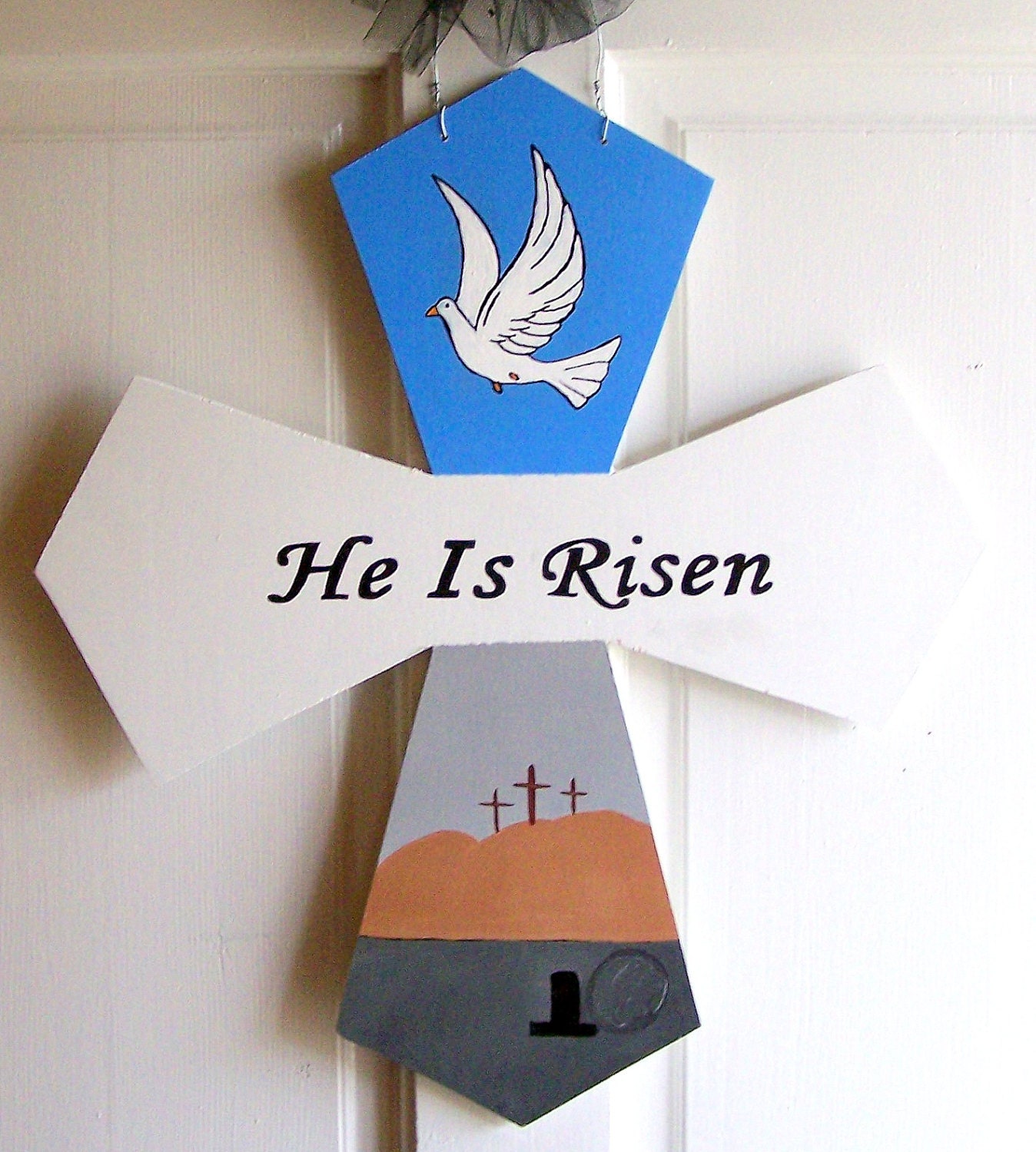 Hand painted Wooden Cross Door Hanger