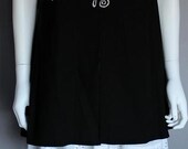 Gothic lolita kawaii dress with bow - black poplin/cotton - white undergarment trimmed with lace, made to fit - limited edition,custom made